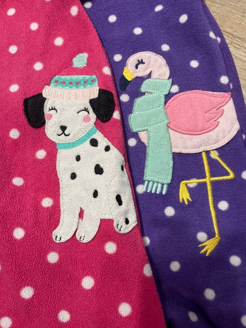 Carter's Polka Dot Footed One-Piece Pajamas - Purple & Pink twin set/set of two - Picture 5 of 6